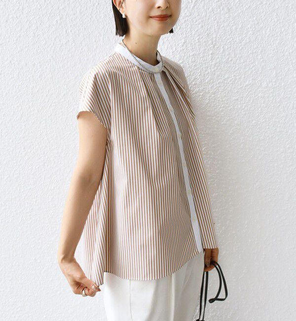 SHIPS for women「〈手洗い可能〉裾 フレア フレンチ スリーブ ブラウス」|シャツ・ブラウス|