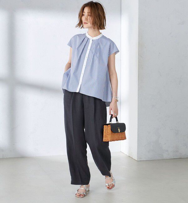 SHIPS for women「〈手洗い可能〉裾 フレア フレンチ スリーブ ブラウス」|シャツ・ブラウス|