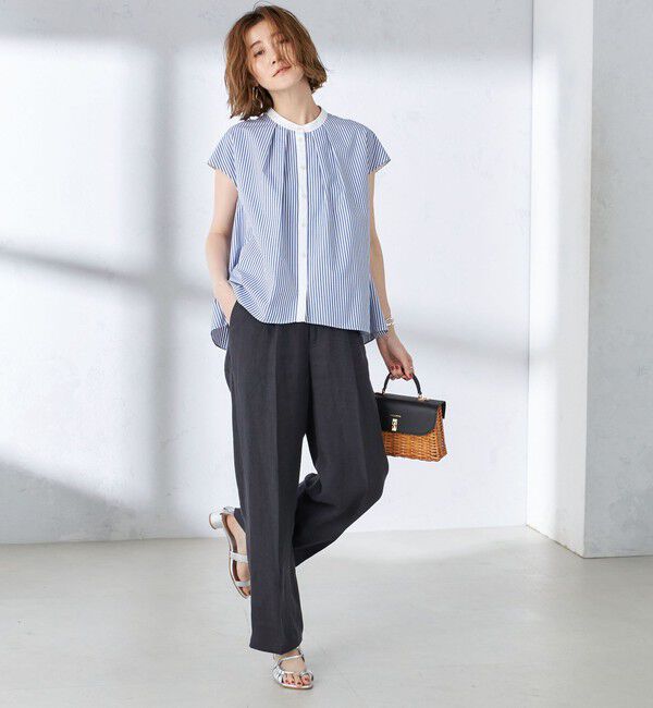 SHIPS for women「〈手洗い可能〉裾 フレア フレンチ スリーブ ブラウス」|シャツ・ブラウス|