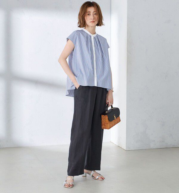 SHIPS for women「〈手洗い可能〉裾 フレア フレンチ スリーブ ブラウス」|シャツ・ブラウス|