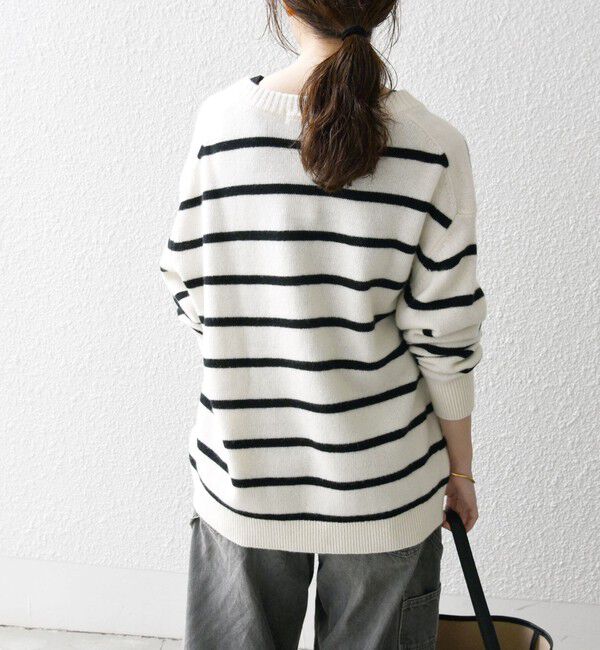 SHIPS any「SHIPS any:〈手洗い可能〉AQUA カシミヤ ミックス スキッパー カーディガン」|カーディガン|