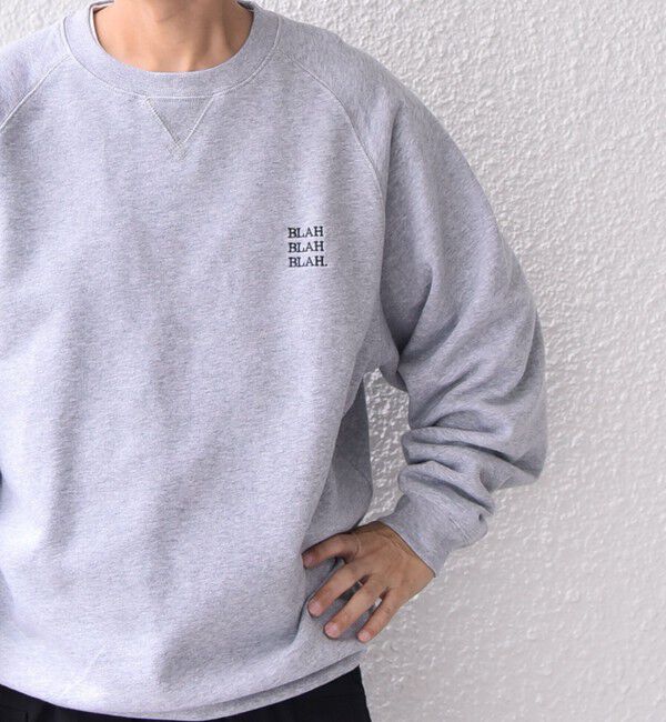 SHIPS any「【WEB限定】SHIPS any: BLAH BLAH BLAH. ワンポイント 刺繍 ラグラン ルーズ スウェット◇」|スウェット・ジャージ|グレー