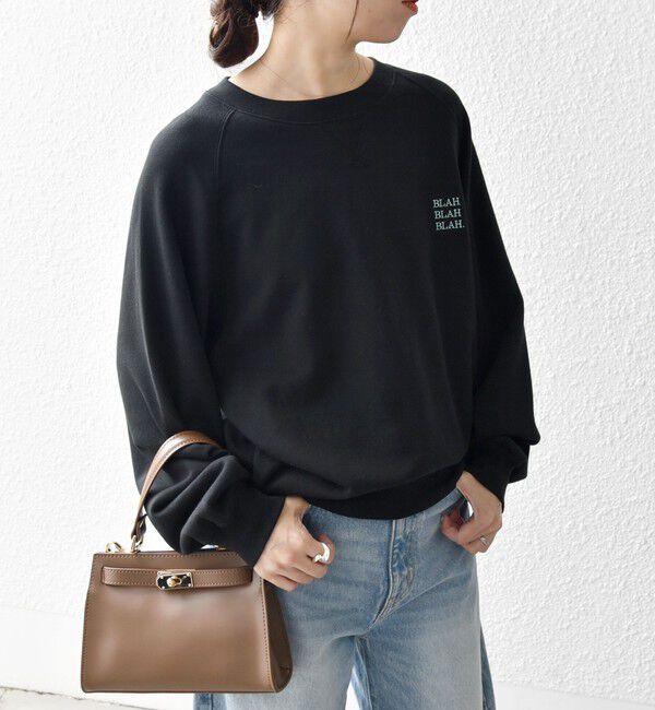 SHIPS any「【WEB限定】SHIPS any: BLAH BLAH BLAH. ワンポイント 刺繍 ラグラン ルーズ スウェット◇」|スウェット・ジャージ|