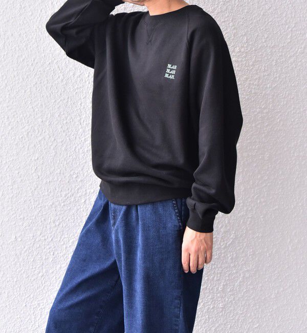 SHIPS any「【WEB限定】SHIPS any: BLAH BLAH BLAH. ワンポイント 刺繍 ラグラン ルーズ スウェット◇」|スウェット・ジャージ|