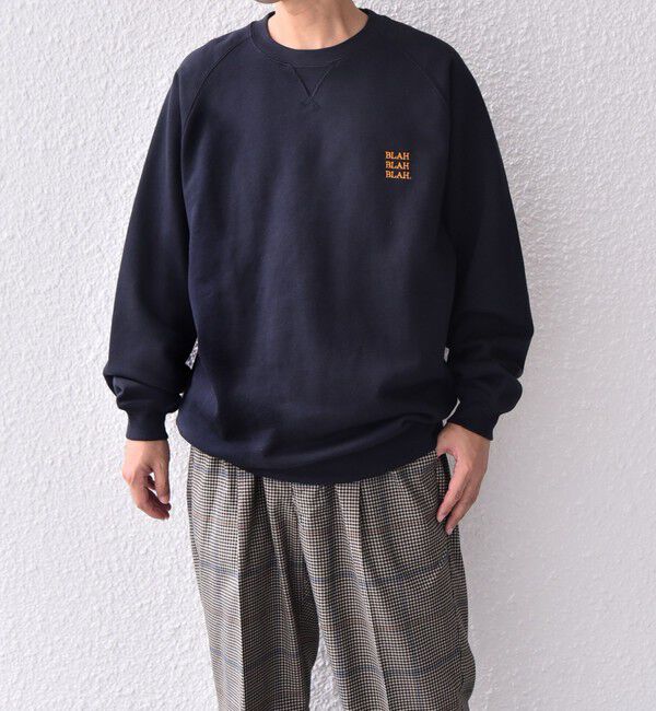 SHIPS any「【WEB限定】SHIPS any: BLAH BLAH BLAH. ワンポイント 刺繍 ラグラン ルーズ スウェット◇」|スウェット・ジャージ|