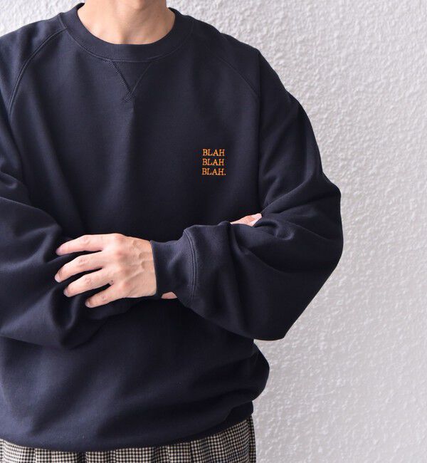 SHIPS any「【WEB限定】SHIPS any: BLAH BLAH BLAH. ワンポイント 刺繍 ラグラン ルーズ スウェット◇」|スウェット・ジャージ|