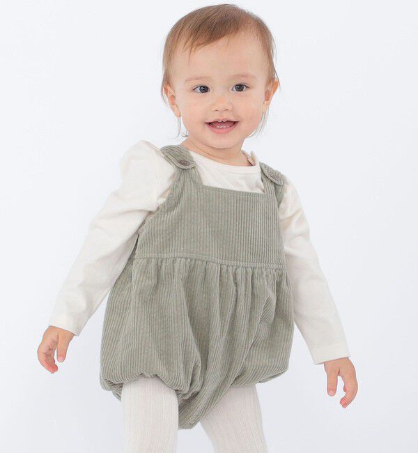 SHIPS KIDS「SHIPS KIDS:80～90cm / コーデュロイ オーバーオール ロンパース」|ロンパース|