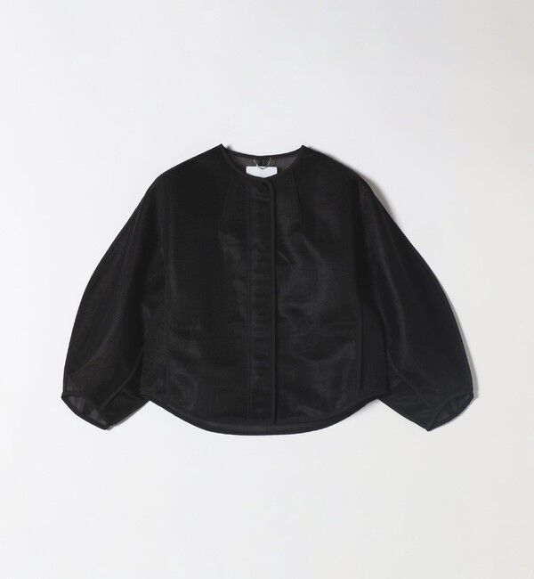 quaranciel「quaranciel:〈手洗い可能〉シアー ドルマン ブルゾン ジャケット」|ノーカラージャケット|