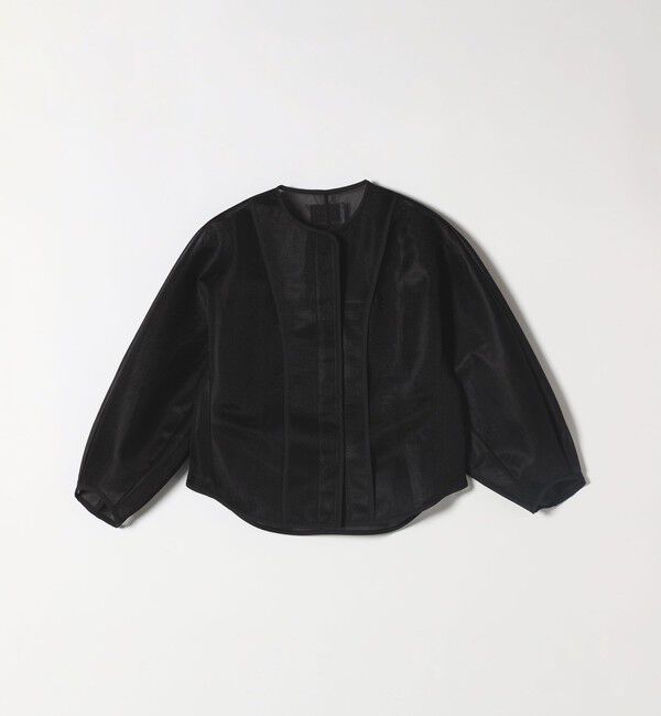 quaranciel「quaranciel:〈手洗い可能〉シアー ドルマン ブルゾン ジャケット」|ノーカラージャケット|