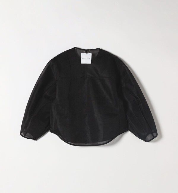 quaranciel「quaranciel:〈手洗い可能〉シアー ドルマン ブルゾン ジャケット」|ノーカラージャケット|