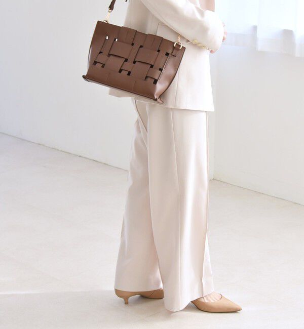 quaranciel「quaranciel: フラップ デザイン センター シーム セミ ワイド パンツ（セットアップ対応）」|その他|