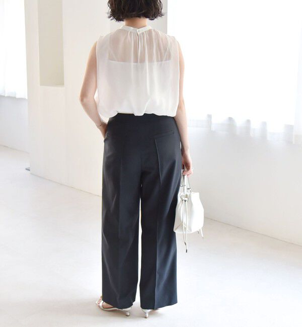 quaranciel「quaranciel: フラップ デザイン センター シーム セミ ワイド パンツ（セットアップ対応）」|その他|