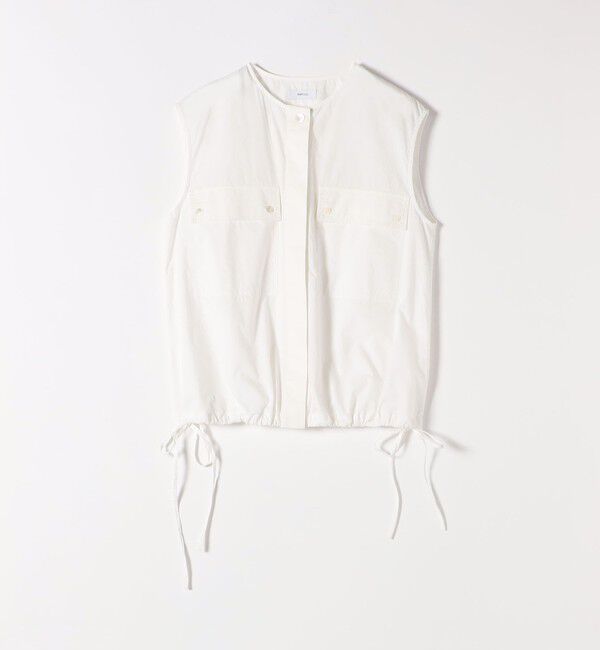 SHIPS any「SHIPS any:〈洗濯機可能〉ポプリン フレンチスリーブ ポケット ドロスト シャツ」|シャツ・ブラウス|