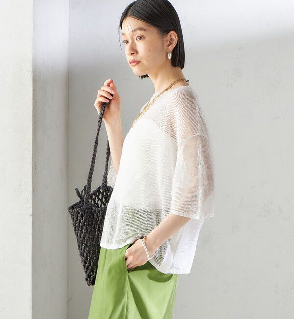 SHIPS for women「〈手洗い可能〉イタリアン シアー リネン プルオーバー」|ニット・セーター|