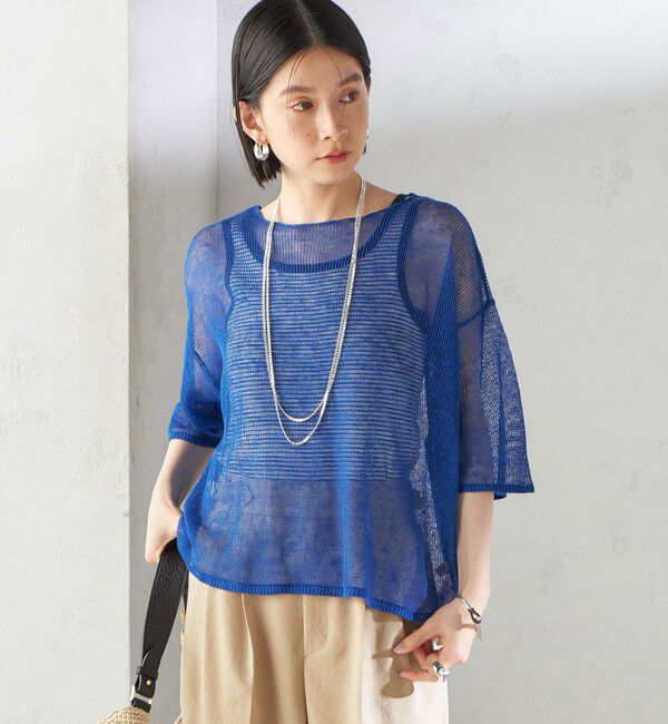 SHIPS for women「〈手洗い可能〉イタリアン シアー リネン プルオーバー」|ニット・セーター|