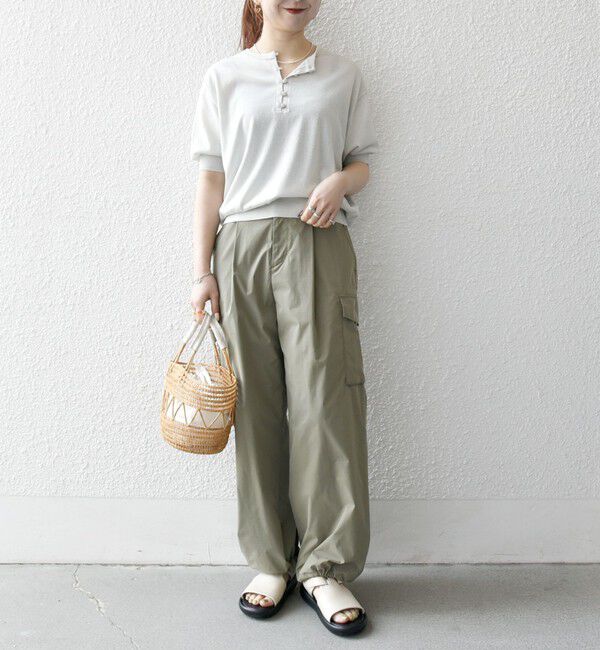 SHIPS any「SHIPS any:〈接触冷感/手洗い可能〉ビジュー ヘンリーネック ニット プルオーバー」|ニット・セーター|