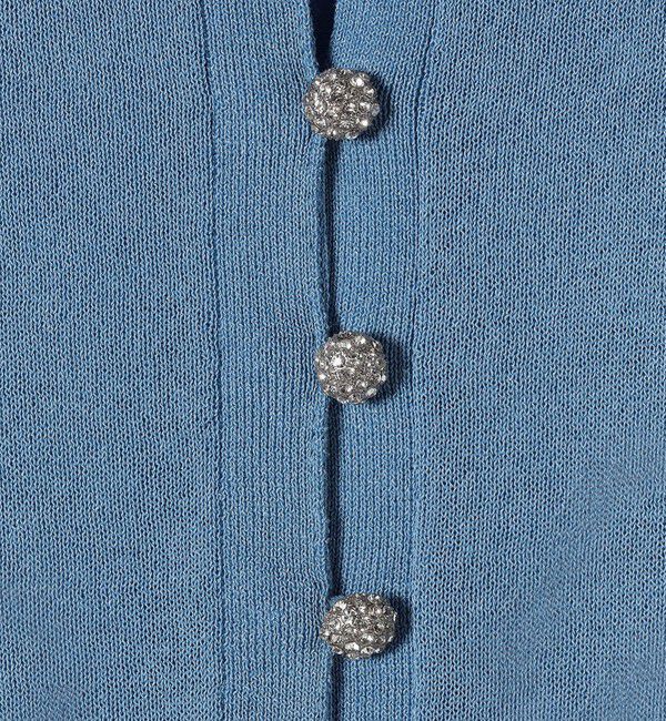 SHIPS any「SHIPS any:〈接触冷感/手洗い可能〉ビジュー ヘンリーネック ニット プルオーバー」|ニット・セーター|