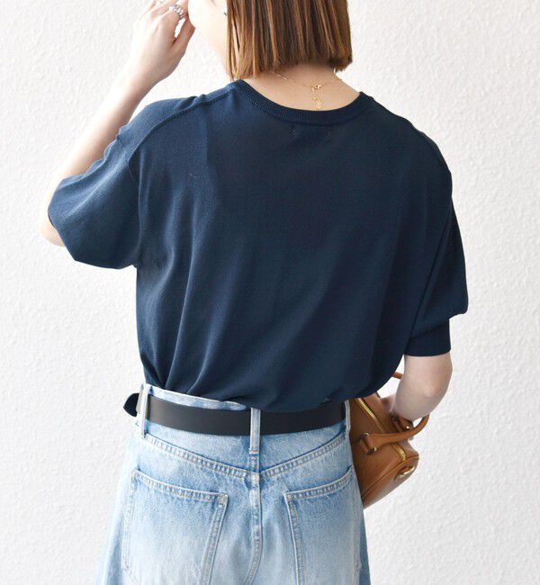 SHIPS any「SHIPS any:〈接触冷感/手洗い可能〉ビジュー ヘンリーネック ニット プルオーバー」|ニット・セーター|