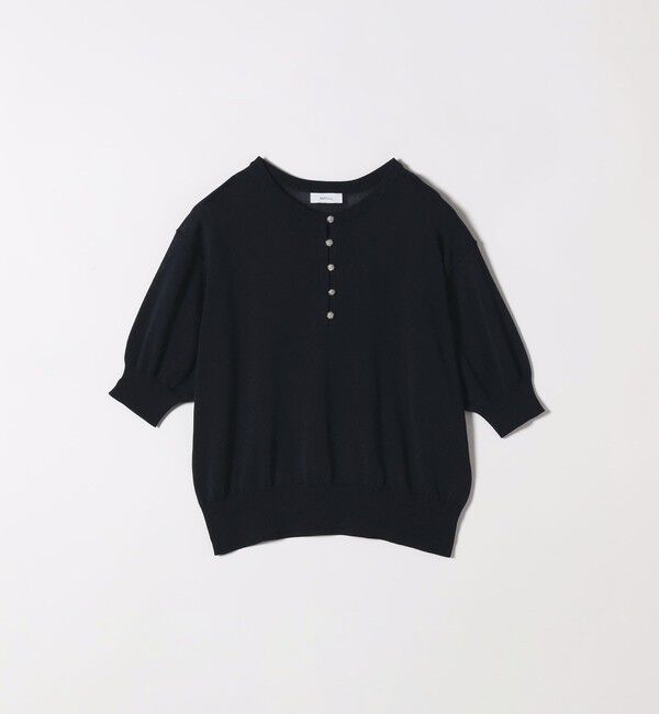 SHIPS any「SHIPS any:〈接触冷感/手洗い可能〉ビジュー ヘンリーネック ニット プルオーバー」|ニット・セーター|