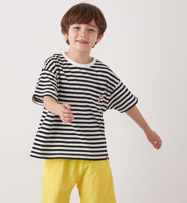 SHIPS any「【SHIPS any別注】UNIVERSAL OVERALL: ボーダー Tシャツ <KIDS>」|Tシャツ・カットソー|