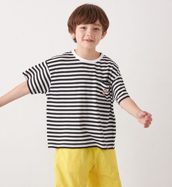 SHIPS any「【SHIPS any別注】UNIVERSAL OVERALL: ボーダー Tシャツ <KIDS>」|Tシャツ・カットソー|