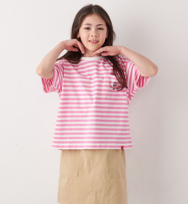 SHIPS any「【SHIPS any別注】UNIVERSAL OVERALL: ボーダー Tシャツ <KIDS>」|Tシャツ・カットソー|