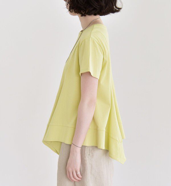 quaranciel「quaranciel:〈手洗い可能〉ハンカチーフヘム フレア クルーネック TEE」|Tシャツ・カットソー|