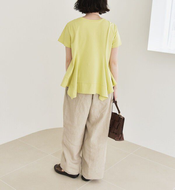 quaranciel「quaranciel:〈手洗い可能〉ハンカチーフヘム フレア クルーネック TEE」|Tシャツ・カットソー|