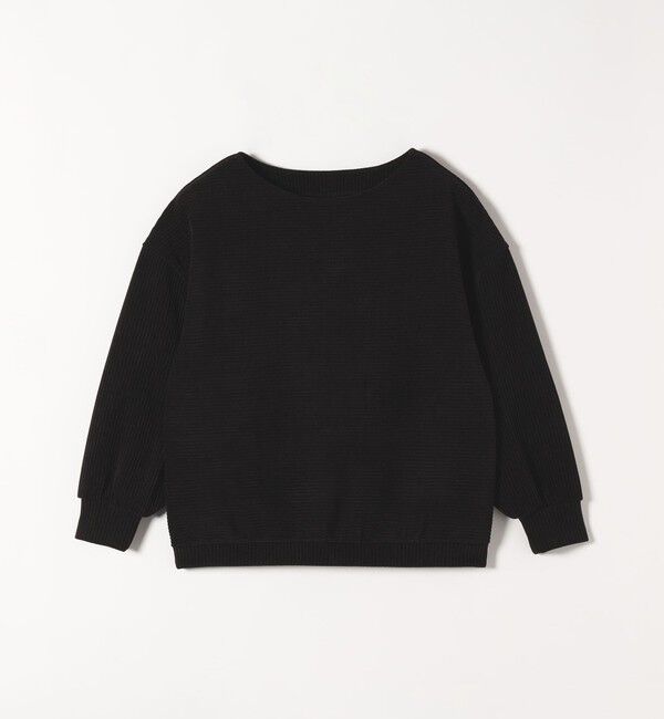 quaranciel「quaranciel:〈洗濯機可能〉ポリエステル ベロア リブ コクーン コンパクト プルオーバー」|Tシャツ・カットソー|