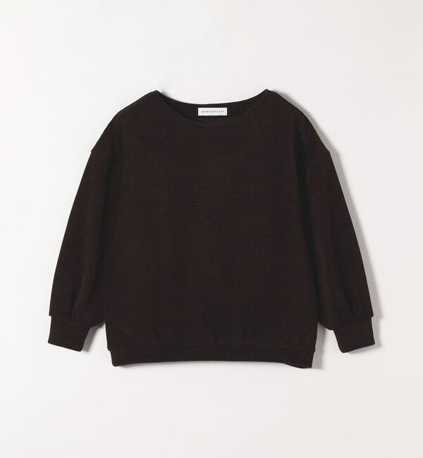 quaranciel「quaranciel:〈洗濯機可能〉ポリエステル ベロア リブ コクーン コンパクト プルオーバー」|Tシャツ・カットソー|