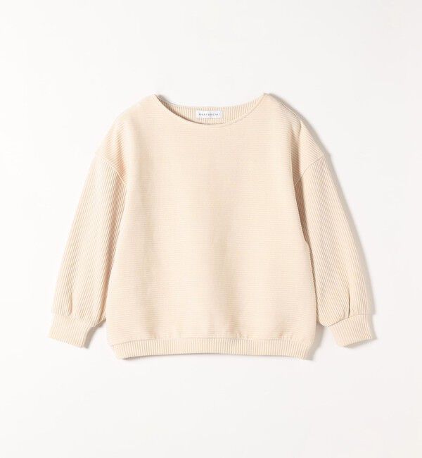 quaranciel「quaranciel:〈洗濯機可能〉ポリエステル ベロア リブ コクーン コンパクト プルオーバー」|Tシャツ・カットソー|