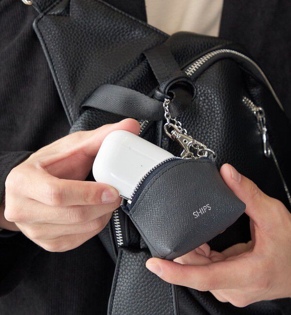 SHIPS「【WEB限定】SHIPS:【SAFFIANO LEATHER】ミニ ポーチ バッグ チャーム」|ポーチ|ダークグレー
