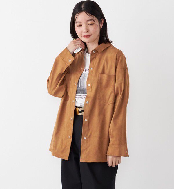 SHIPS Colors 「SHIPS Colors:フェイクスエード（ポリエステル）シャツ◇」|シャツ・ブラウス|