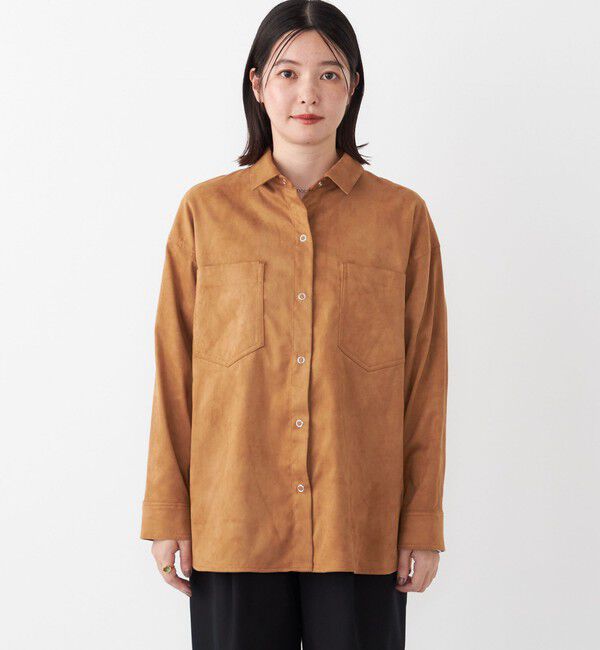 SHIPS Colors 「SHIPS Colors:フェイクスエード（ポリエステル）シャツ◇」|シャツ・ブラウス|