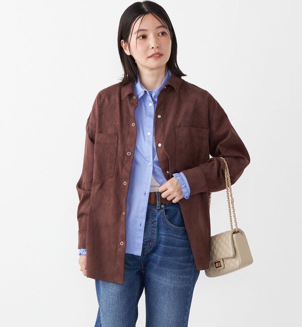 SHIPS Colors 「SHIPS Colors:フェイクスエード（ポリエステル）シャツ◇」|シャツ・ブラウス|