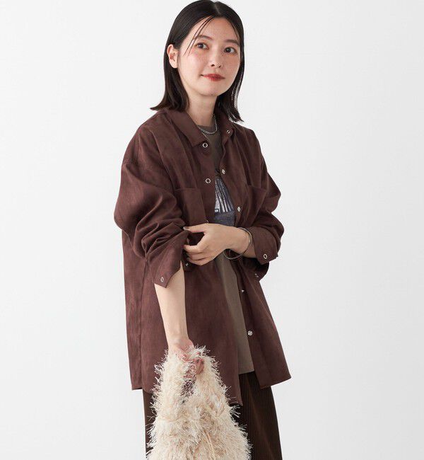 SHIPS Colors 「SHIPS Colors:フェイクスエード（ポリエステル）シャツ◇」|シャツ・ブラウス|