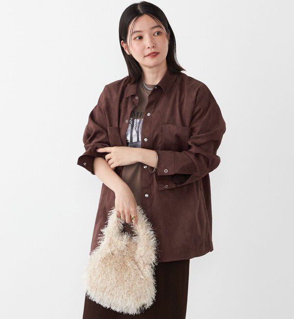 SHIPS Colors 「SHIPS Colors:フェイクスエード（ポリエステル）シャツ◇」|シャツ・ブラウス|