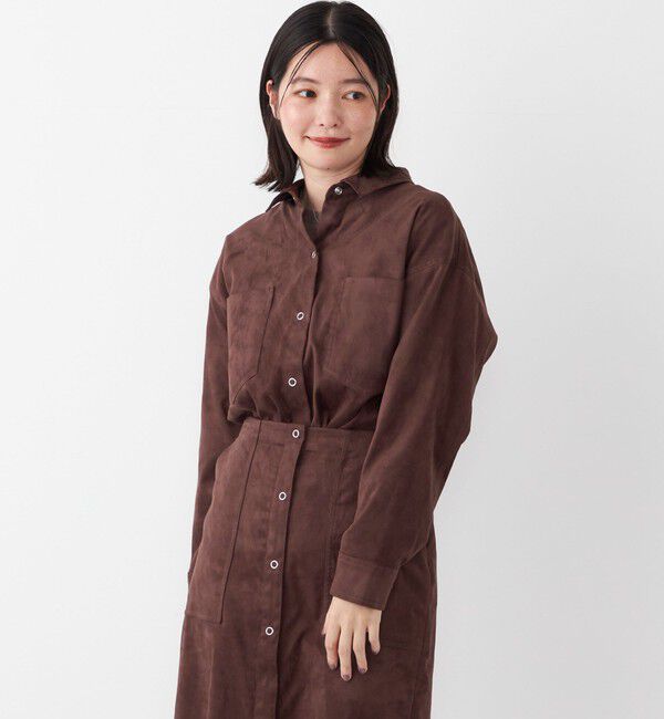 SHIPS Colors 「SHIPS Colors:フェイクスエード（ポリエステル）シャツ◇」|シャツ・ブラウス|