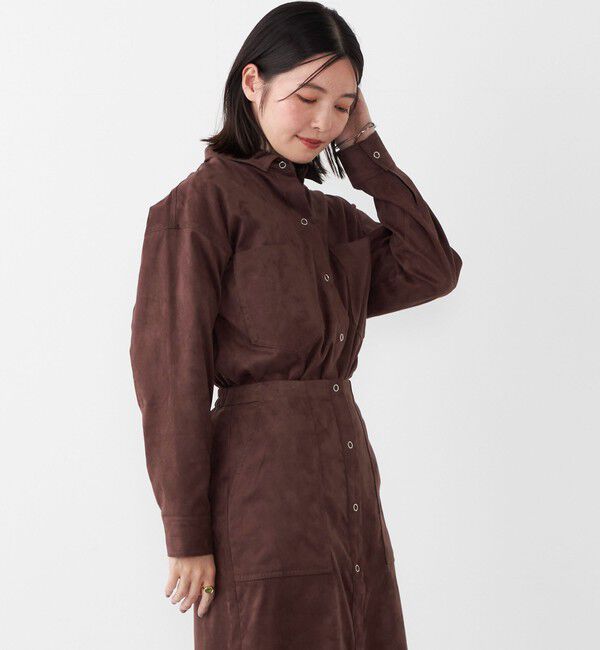 SHIPS Colors 「SHIPS Colors:フェイクスエード（ポリエステル）シャツ◇」|シャツ・ブラウス|