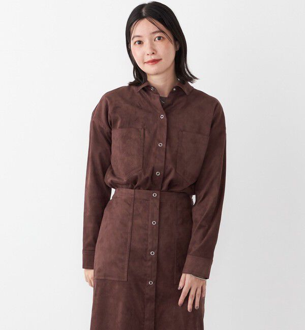 SHIPS Colors 「SHIPS Colors:フェイクスエード（ポリエステル）シャツ◇」|シャツ・ブラウス|