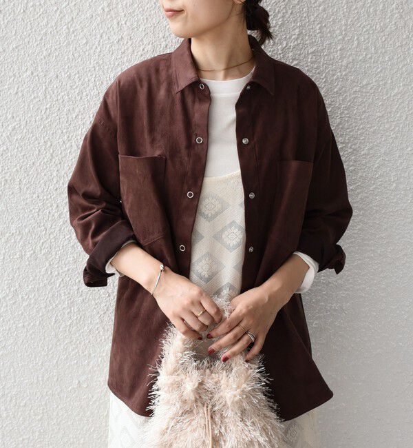 SHIPS Colors 「SHIPS Colors:フェイクスエード（ポリエステル）シャツ◇」|シャツ・ブラウス|