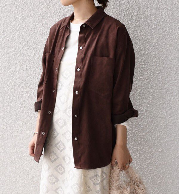 SHIPS Colors 「SHIPS Colors:フェイクスエード（ポリエステル）シャツ◇」|シャツ・ブラウス|