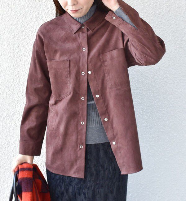 SHIPS Colors 「SHIPS Colors:フェイクスエード（ポリエステル）シャツ◇」|シャツ・ブラウス|
