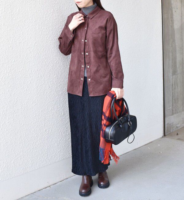 SHIPS Colors 「SHIPS Colors:フェイクスエード（ポリエステル）シャツ◇」|シャツ・ブラウス|