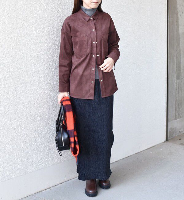 SHIPS Colors 「SHIPS Colors:フェイクスエード（ポリエステル）シャツ◇」|シャツ・ブラウス|