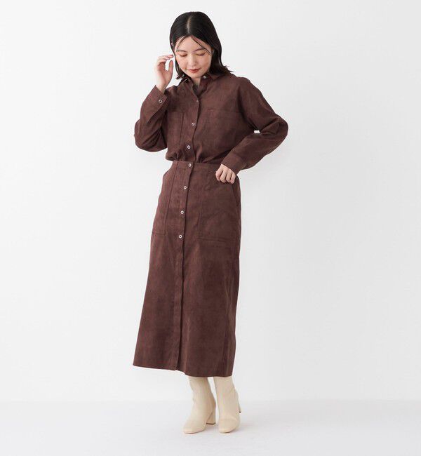 SHIPS Colors 「SHIPS Colors:フェイクスエード（ポリエステル）シャツ◇」|シャツ・ブラウス|