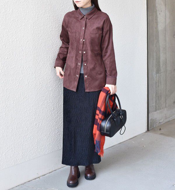 SHIPS Colors 「SHIPS Colors:フェイクスエード（ポリエステル）シャツ◇」|シャツ・ブラウス|