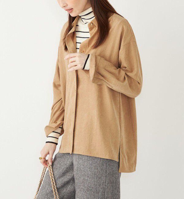 SHIPS Colors 「SHIPS Colors:〈手洗い可能〉バック サテン オーバー シャツ」|シャツ・ブラウス|