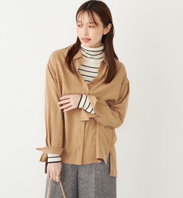 SHIPS Colors 「SHIPS Colors:〈手洗い可能〉バック サテン オーバー シャツ」|シャツ・ブラウス|