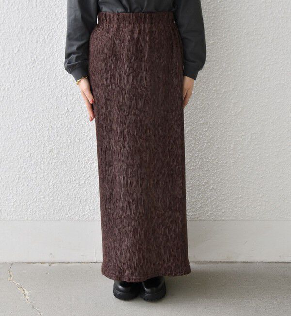 SHIPS Colors 「SHIPS Colors:〈手洗い可能〉ポリエステル ベロア プリーツ タイトスカート」|スカート|